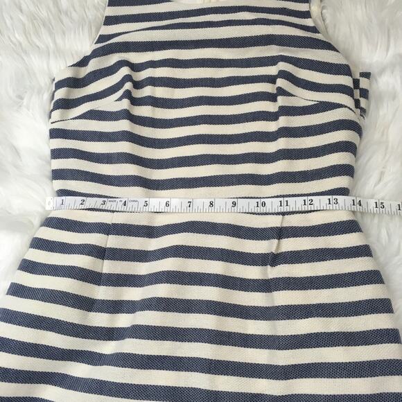 J. Crew Factory Women's Shift Dress Blue White Striped Cotton - Picture 4 of 7